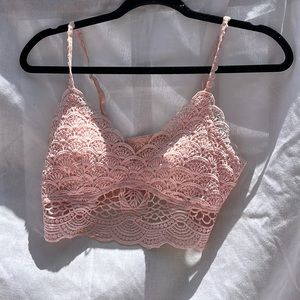 Pink crochet bralette